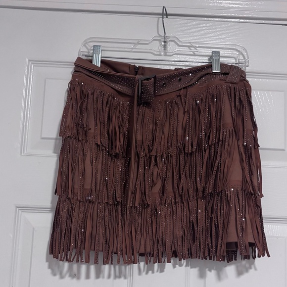 Dresses & Skirts - Brown Fringe Skirt